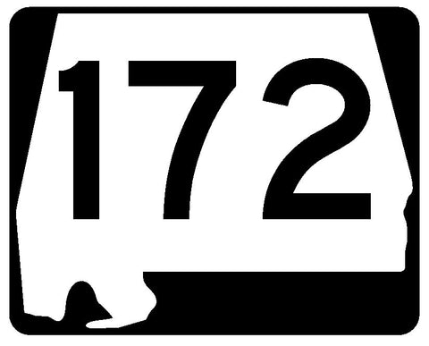 Alabama State Route 172 Sticker R4571 Highway Sign Road Sign Decal