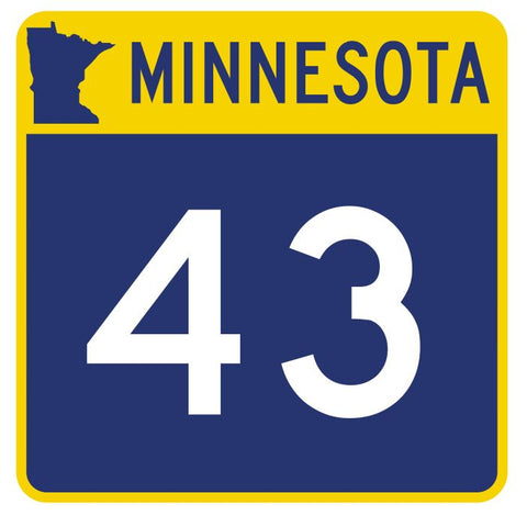 Minnesota State Highway 43 Sticker Decal R4735 Highway Route Sign