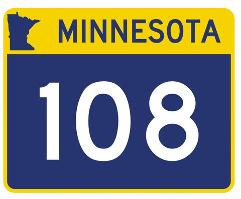 Minnesota State Highway 108 Sticker Decal R4946 Highway Route Sign