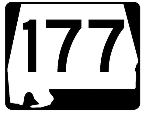 Alabama State Route 177 Sticker R4576 Highway Sign Road Sign Decal