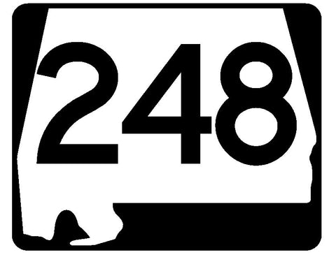 Alabama State Route 248 Sticker R4675 Highway Sign Road Sign Decal