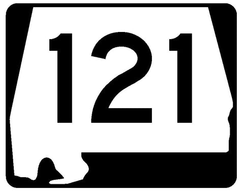 Alabama State Route 121 Sticker R4517 Highway Sign Road Sign Decal