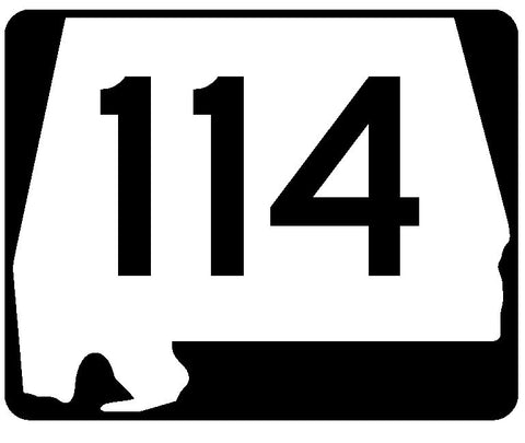 Alabama State Route 114 Sticker R4510 Highway Sign Road Sign Decal