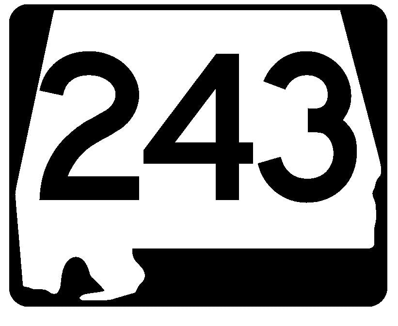 Alabama State Route 243 Sticker R4672 Highway Sign Road Sign Decal