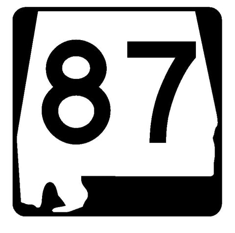 Alabama State Route 87 Sticker R4483 Highway Sign Road Sign Decal