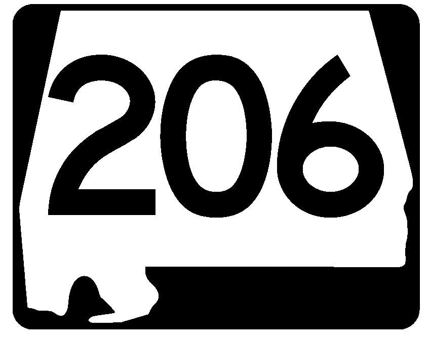 Alabama State Route 206 Sticker R4604 Highway Sign Road Sign Decal