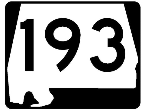 Alabama State Route 193 Sticker R4591 Highway Sign Road Sign Decal