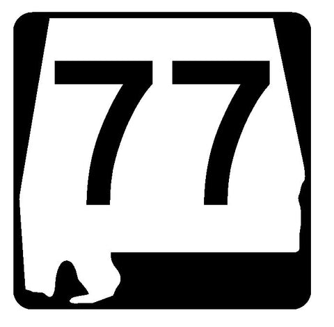 Alabama State Route 77 Sticker R4477 Highway Sign Road Sign Decal