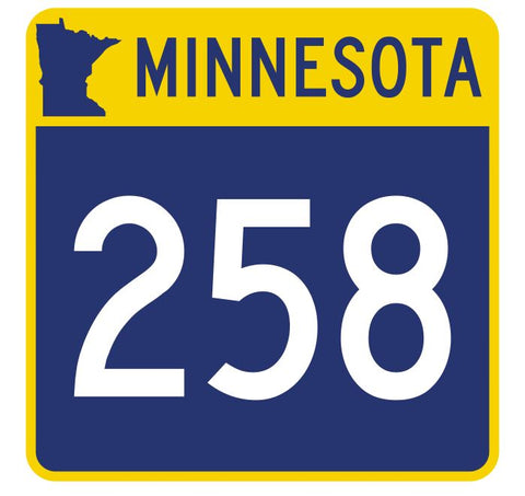 Minnesota State Highway 258 Sticker Decal R5003 Highway Route sign