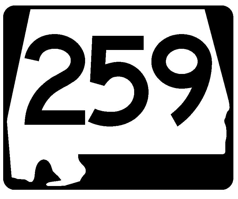 Alabama State Route 259 Sticker R4681 Highway Sign Road Sign Decal