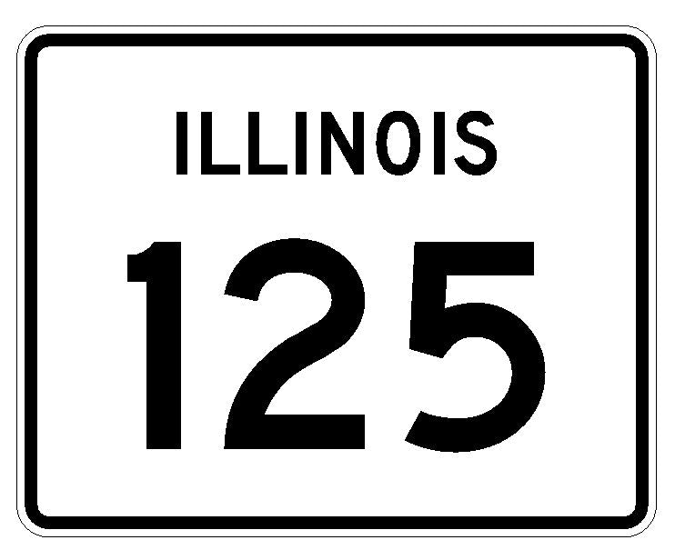 Illinois State Route 125 Sticker R4391 Highway Sign Road Sign Decal
