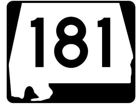 Alabama State Route 181 Sticker R4580 Highway Sign Road Sign Decal