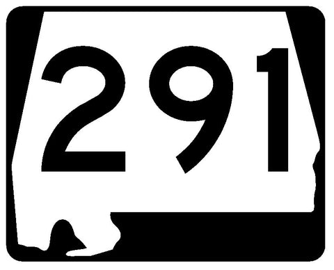 Alabama State Route 291 Sticker R4696 Highway Sign Road Sign Decal