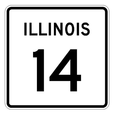 Illinois State Route 14 Sticker R4309 Highway Sign Road Sign Decal