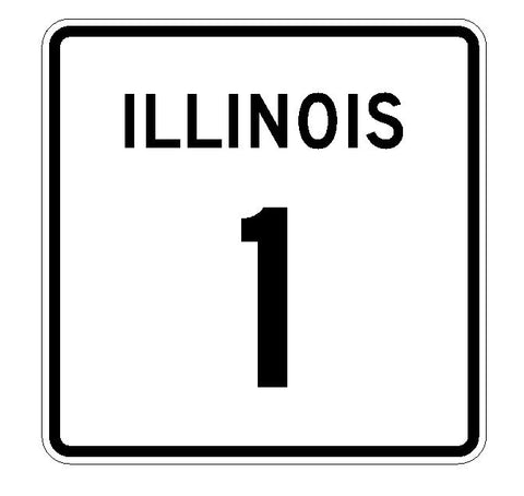 Illinois State Route 1 Sticker R4298 Highway Sign Road Sign Decal
