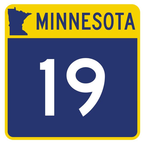 Minnesota State Highway 19 Sticker Decal R4715 Highway Route Sign