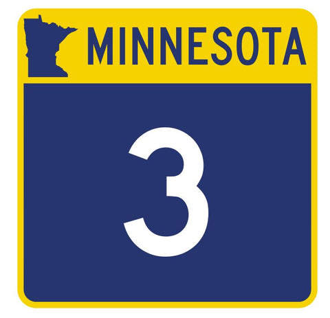 Minnesota State Highway 3 Sticker Decal R4704 Highway Route Sign