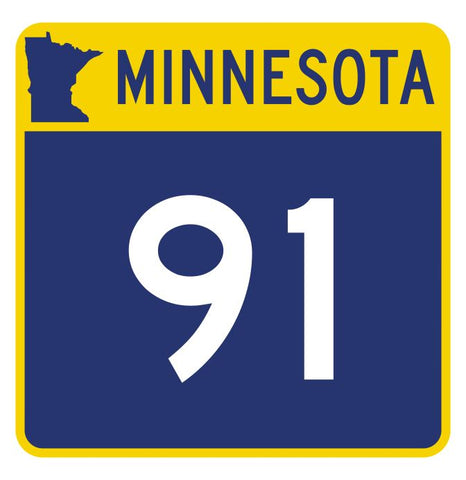 Minnesota State Highway 91 Sticker Decal R4931 Highway Route Sign