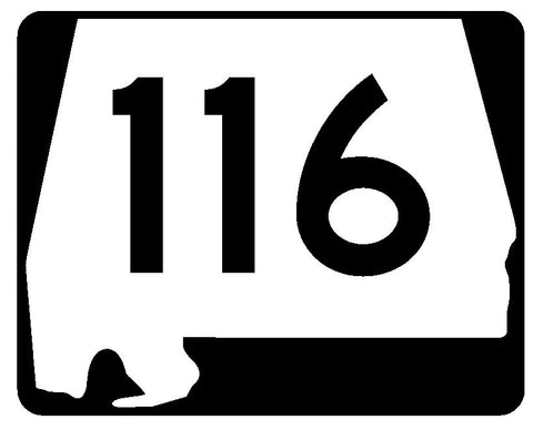 Alabama State Route 116 Sticker R4512 Highway Sign Road Sign Decal