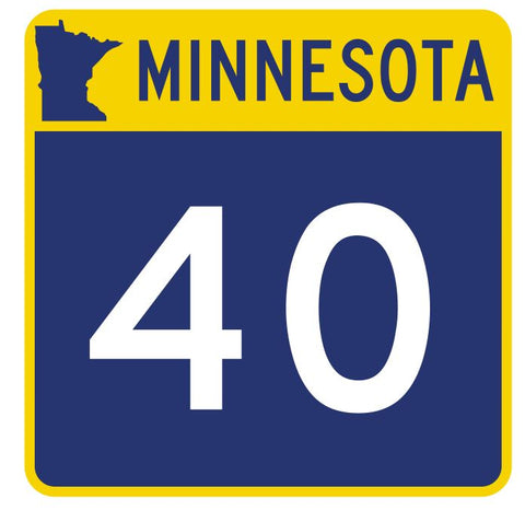 Minnesota State Highway 40 Sticker Decal R4733 Highway Route Sign