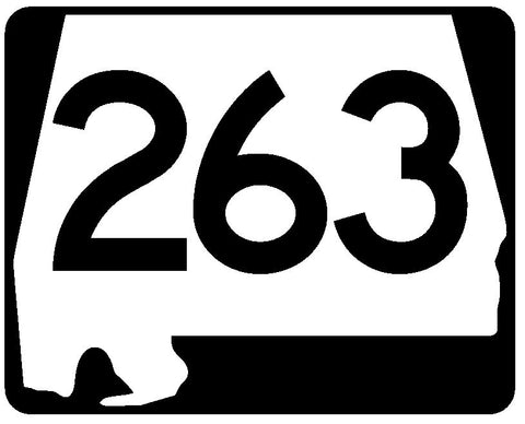 Alabama State Route 263 Sticker R4683 Highway Sign Road Sign Decal