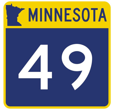 Minnesota State Highway 49 Sticker Decal R4741 Highway Route Sign