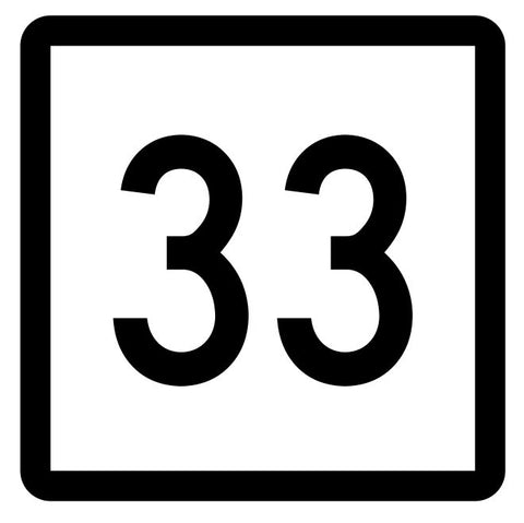 Connecticut State Highway 33 Sticker Decal R5075 Highway Route Sign