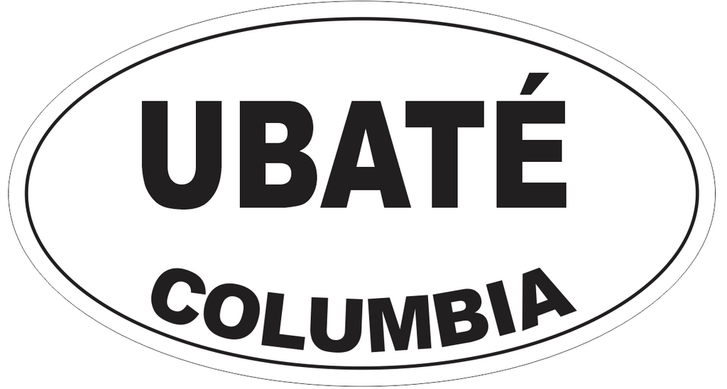 Ubate Columbia Oval Bumper Sticker or Helmet Sticker D4505