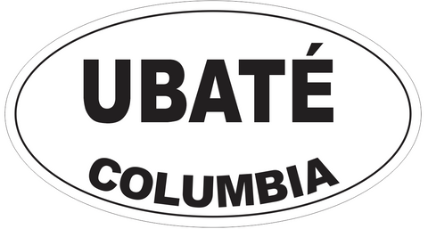 Ubate Columbia Oval Bumper Sticker or Helmet Sticker D4505