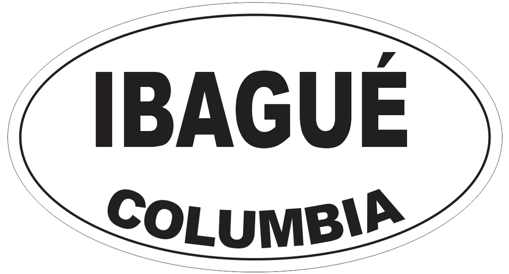 Ibague Columbia Oval Bumper Sticker or Helmet Sticker D4706