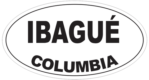 Ibague Columbia Oval Bumper Sticker or Helmet Sticker D4706