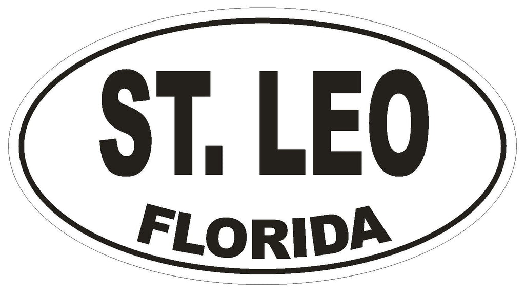 St. Leo Florida Oval Bumper Sticker or Helmet Sticker D1335 Euro Oval - Winter Park Products