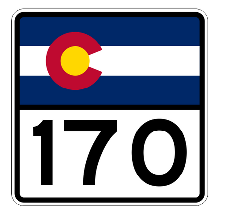 Colorado State Highway 170 Sticker Decal R2217 Highway Sign - Winter Park Products
