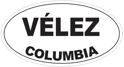 Velez Columbia Oval Bumper Sticker or Helmet Sticker D4691