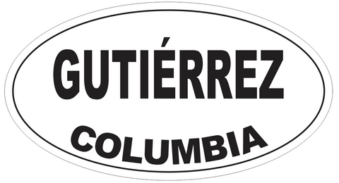 Gutierrez Columbia Oval Bumper Sticker or Helmet Sticker D4847