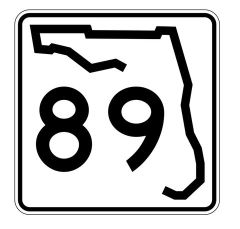 Florida State Road 89 Sticker Decal R1420 Highway Sign - Winter Park Products