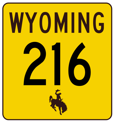 Wyoming Highway 216 Sticker R3462 Highway Sign