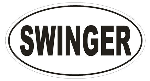 SWINGER Oval Bumper Sticker or Helmet Sticker D1894 Euro Oval - Winter Park Products