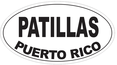 Patillas Puerto Rico Oval Bumper Sticker or Helmet Sticker D4134