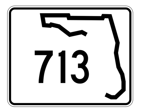 Florida State Road 713 Sticker Decal R1679 Highway Sign - Winter Park Products