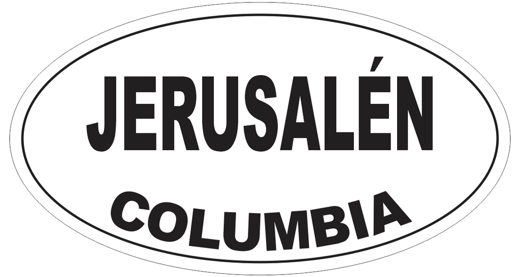 Jerusalen Columbia Oval Bumper Sticker or Helmet Sticker D4848