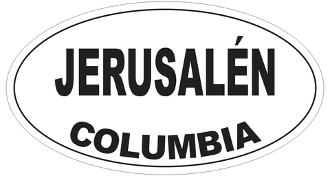 Jerusalen Columbia Oval Bumper Sticker or Helmet Sticker D4848