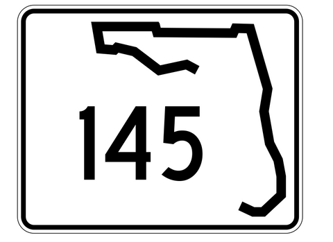 Florida State Road 145 Sticker Decal R1481 Highway Sign - Winter Park Products
