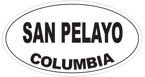 San Pelayo Columbia Oval Bumper Sticker or Helmet Sticker D5428