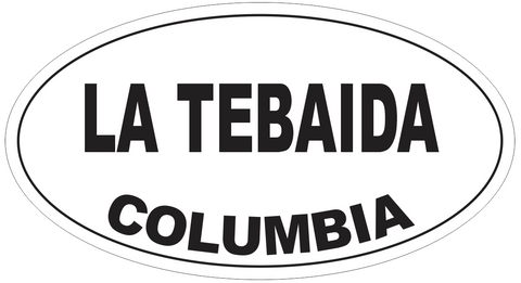 La Tebaida Columbia Oval Bumper Sticker or Helmet Sticker D5490