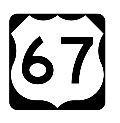 US Route 67 Sticker R1927 Highway Sign Road Sign - Winter Park Products
