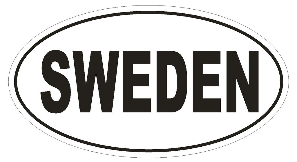 SWEDEN Oval Bumper Sticker or Helmet Sticker D2152 Country Euro Oval - Winter Park Products