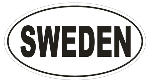 SWEDEN Oval Bumper Sticker or Helmet Sticker D2152 Country Euro Oval - Winter Park Products