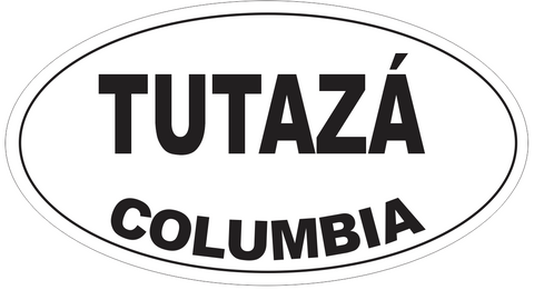 Tutaza Columbia Oval Bumper Sticker or Helmet Sticker D4364