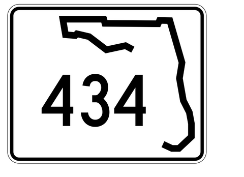 Florida State Road 434 Sticker Decal R1573 Highway Sign - Winter Park Products